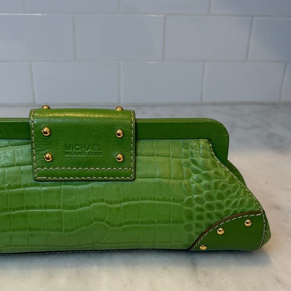 Michael Kors Crocodile Embossed Handbag Clutch - Picture 6 of 16